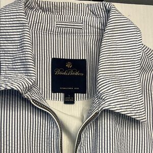 Brooks Brothers Blue and White Striped Shirt Jacket